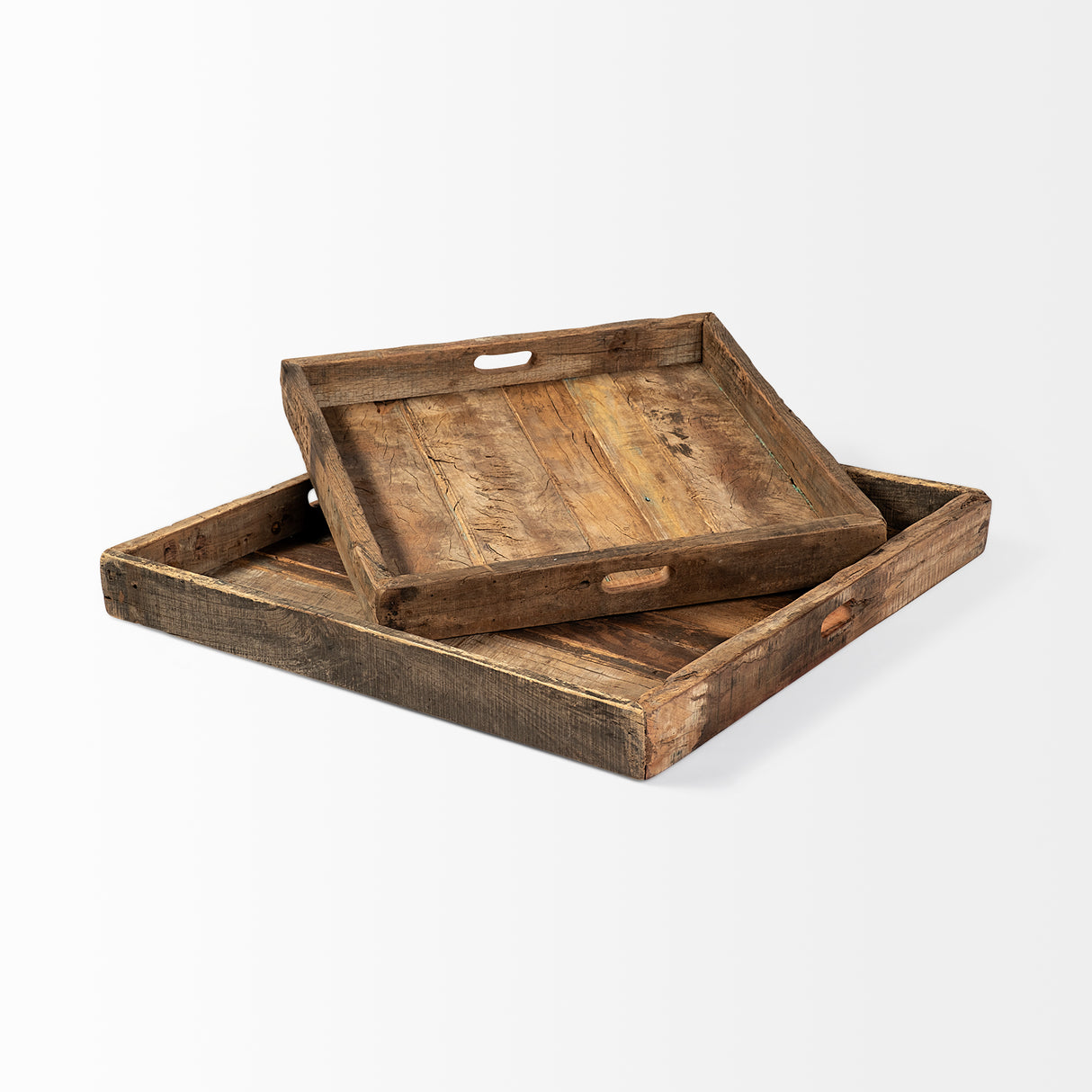 Carson (Small) 24L x 24W Brown Reclaimed Wood Tray from Mercana - Luna Furniture