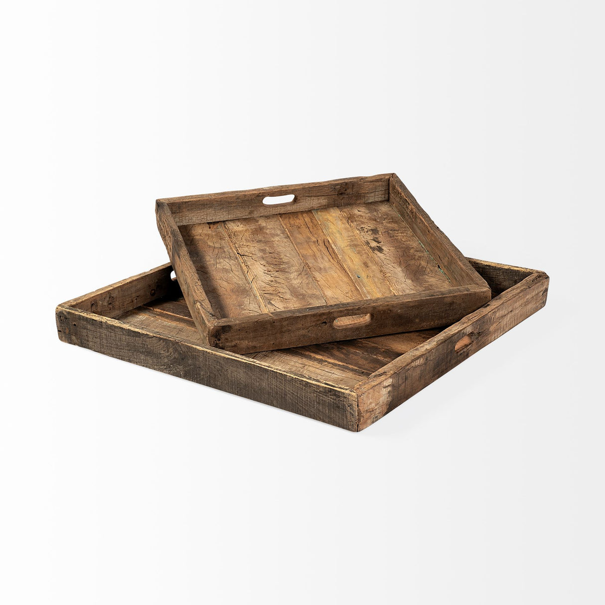 Carson (Large) 30L x 30W Brown Reclaimed Wood Tray from Mercana - Luna Furniture