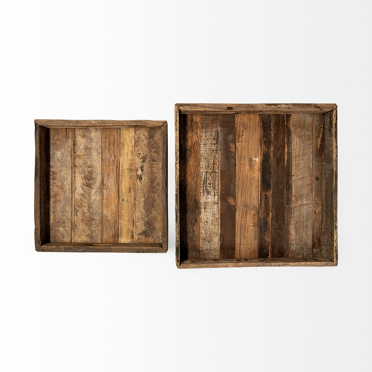 Carson (Large) 30L x 30W Brown Reclaimed Wood Tray from Mercana - Luna Furniture