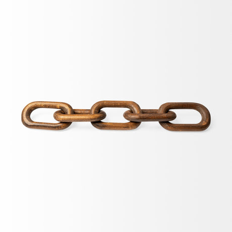 Alix 29L x 5W Brown Wooden Hand-Made 5 Link Chain from Mercana - Luna Furniture