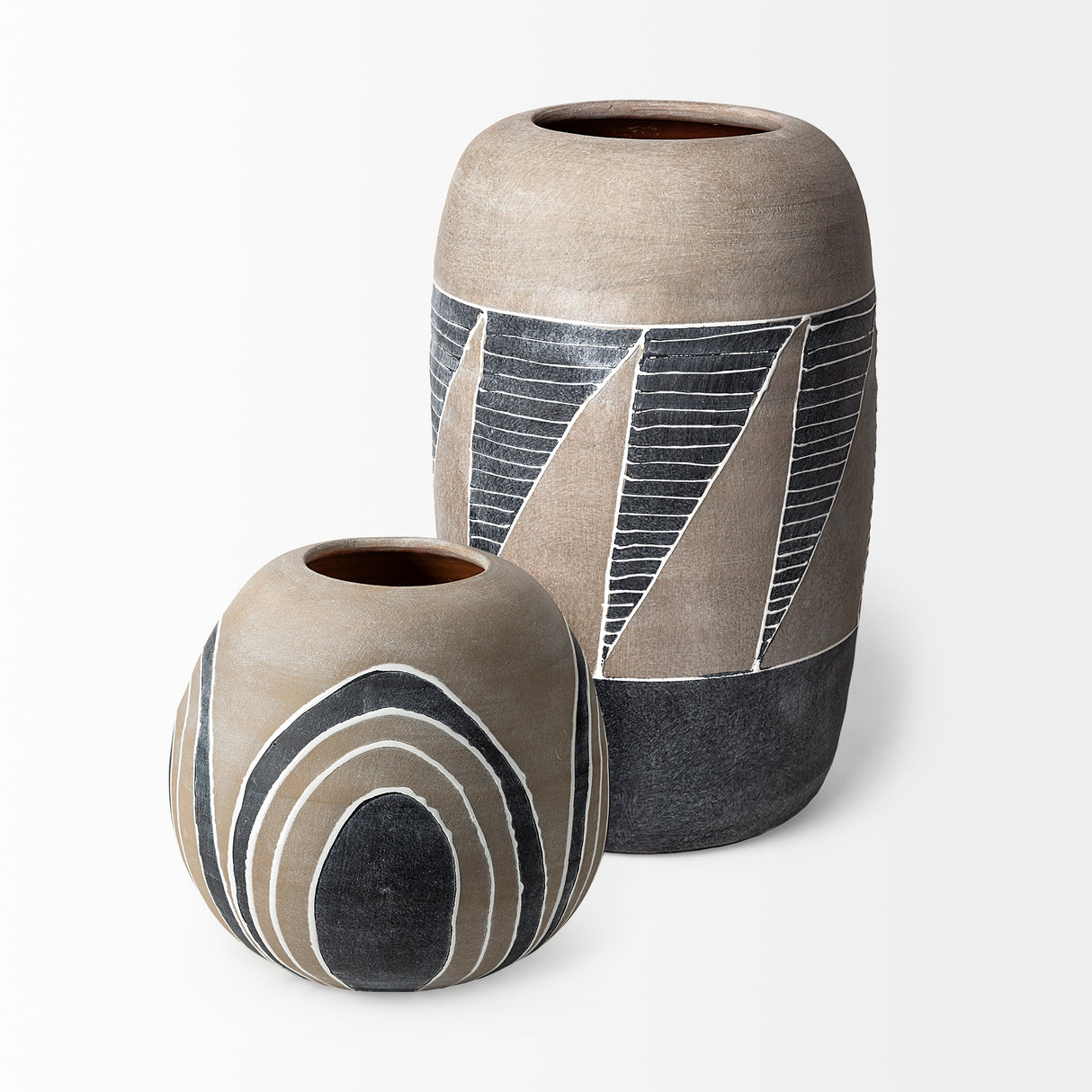Cove Small Brown/White Ceramic Vase from Mercana - Luna Furniture