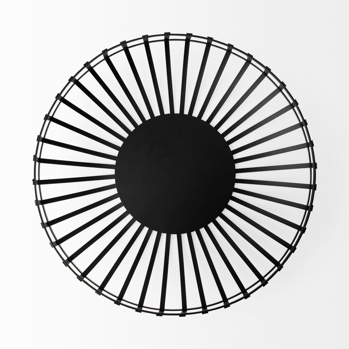 Emilio Set of 2 Black Metal Slated Bowls from Mercana - Luna Furniture