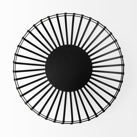 Emilio Set of 2 Black Metal Slated Bowls from Mercana - Luna Furniture