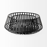 Emilio Set of 2 Black Metal Slated Bowls from Mercana - Luna Furniture