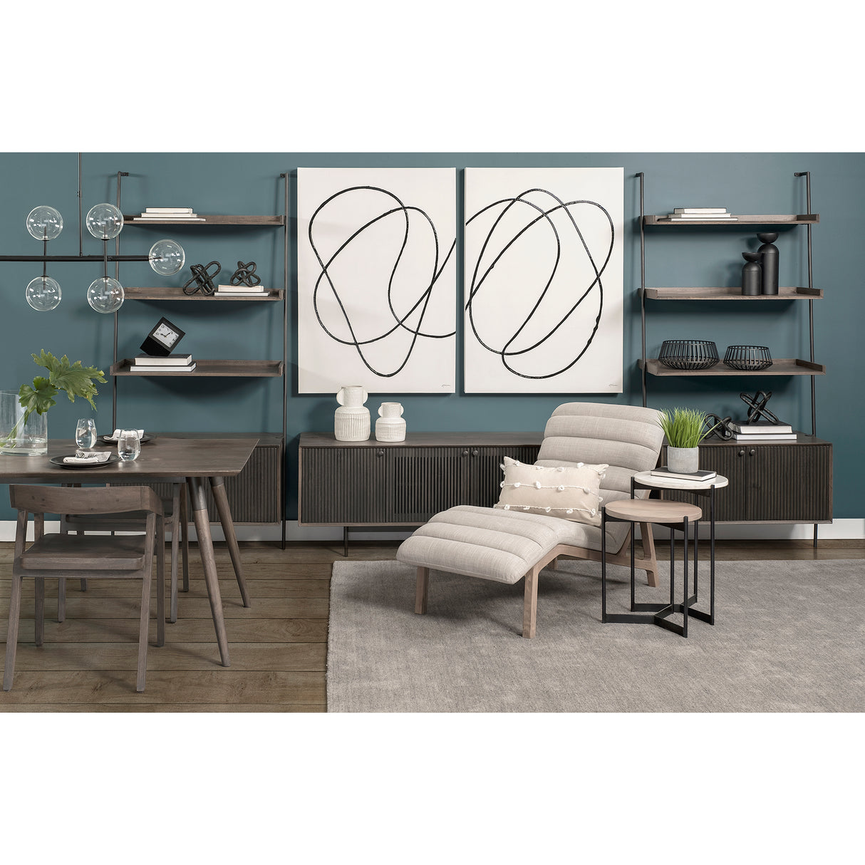 Larkin II Marble and Medium Brown Wood Round Tabletop Nesting End/Side Tables from Mercana - Luna Furniture