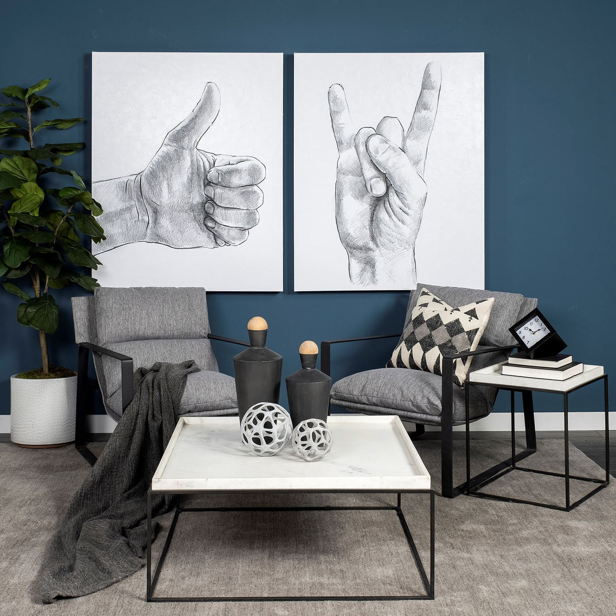 Hand Signs IV by Jennifer Paxton Parker a Hand Embellished Textured Canvas from Mercana - Luna Furniture