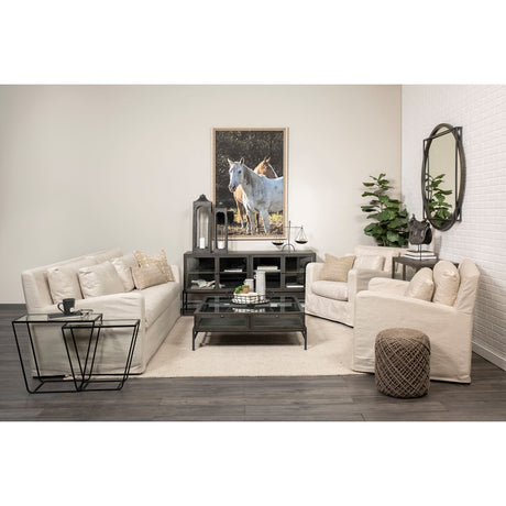 Denly II 92.5 X 38.25 X 34.5 Beige Slipcover Three Seater Sofa from Mercana - Luna Furniture