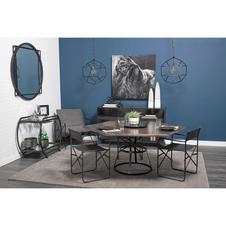 Chriselle Black Metal And Glass Two Tier Bar Cart from Mercana - Luna Furniture