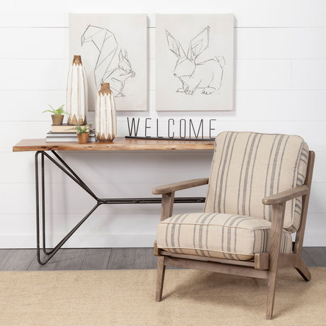 Olympus III Striped Brown Jute Wrapped Wooden Frame Accent Chair from Mercana - Luna Furniture
