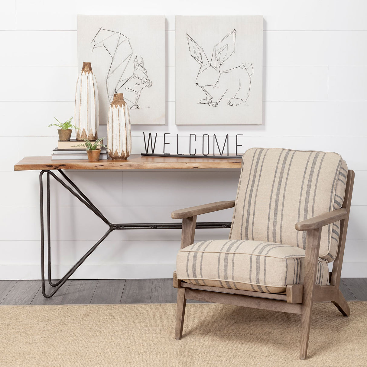 Welcome 24L x 1W Black Metal Sign from Mercana - Luna Furniture