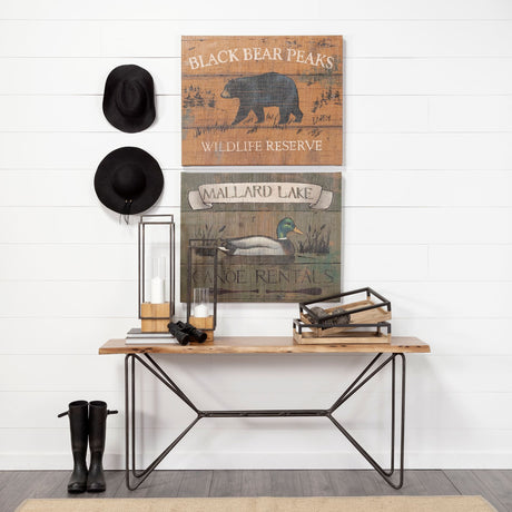 Ross Set of 2 Natural Wood W/ Black Metal Nesting Trays from Mercana - Luna Furniture