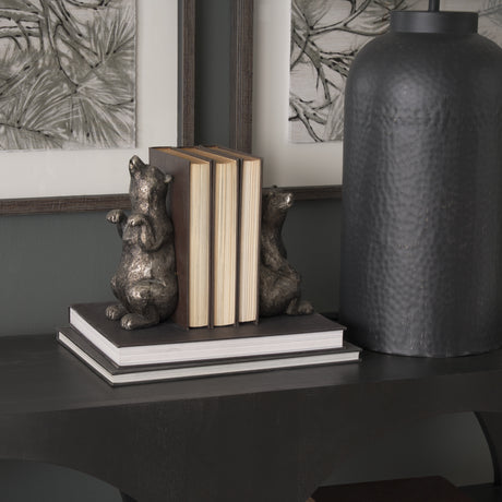 Sleuth (Set of 2) 9L x 8W Grizzly Bear Bookends from Mercana - Luna Furniture
