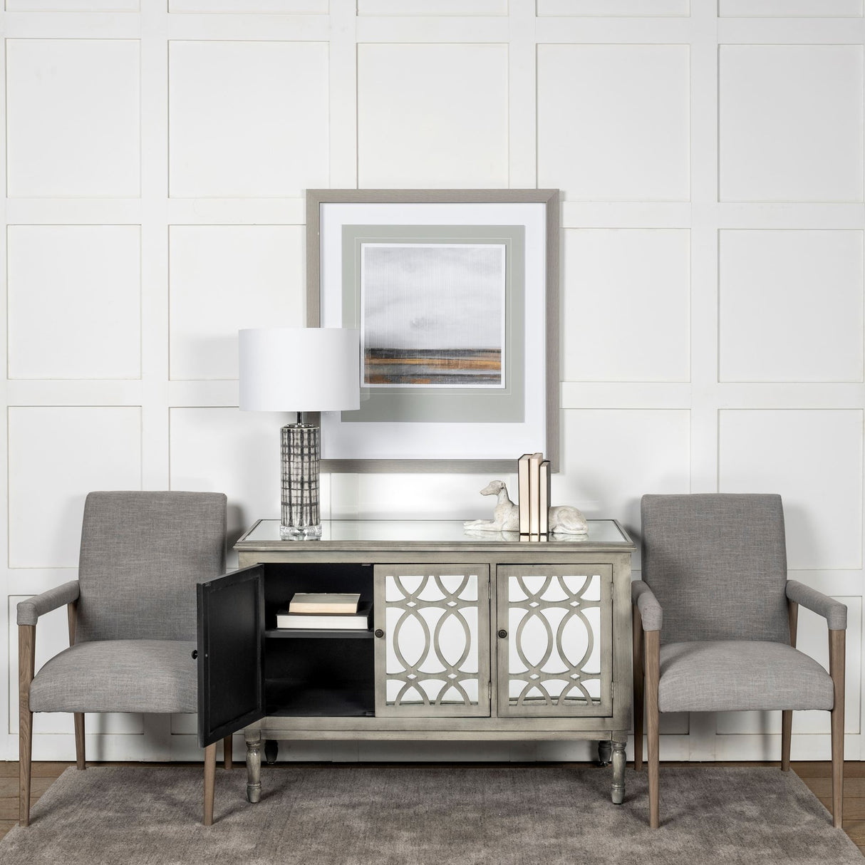 Palisades Grey Fabric Wrap Brown Wooden Frame Dining Chair from Mercana - Luna Furniture