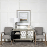 Palisades Grey Fabric Wrap Brown Wooden Frame Dining Chair from Mercana - Luna Furniture