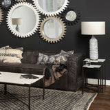 Lucas III (Set of 2) 15L x 15W; 12L x 12W White Marble W/Black Iron Frame Accent Tables from Mercana - Luna Furniture