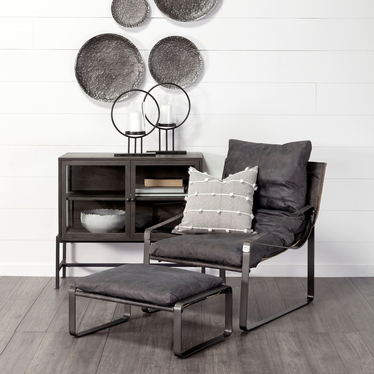 Hornet II Black Leather Body Metal Frame Accent Chair from Mercana - Luna Furniture