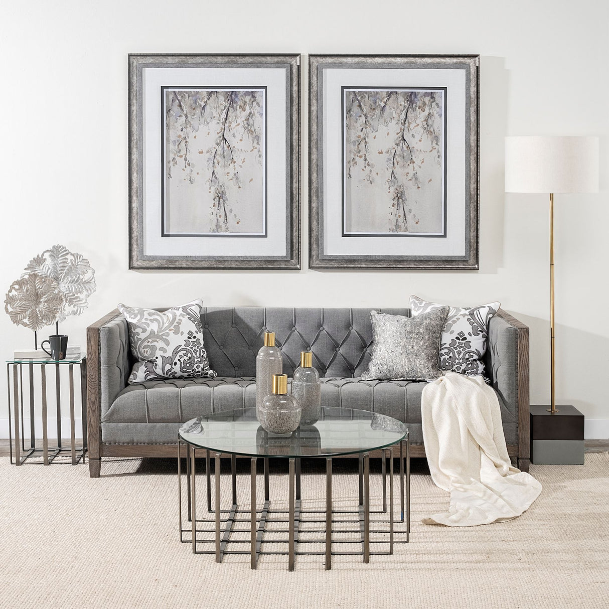 Casual Shade I by Samuel Dixon a Hand Embellished Textured Framed Art Print Matted under Glass from Mercana - Luna Furniture