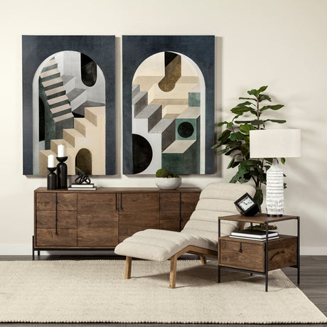 Pierre Beige Fabric Upholstered Armless Chaise Lounge Chair from Mercana - Luna Furniture