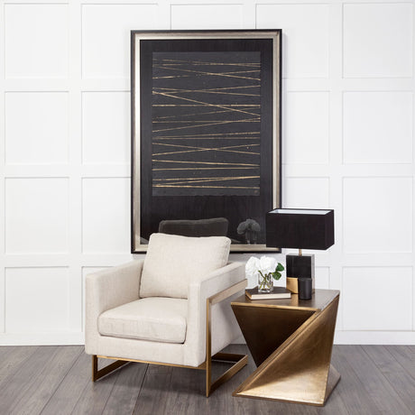 Zelda 20L x 20W Gold Metal-Cladded Z-Shaped Wooden Accent Table from Mercana - Luna Furniture