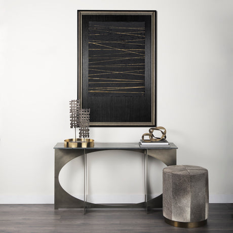 OM-Gold Lines by Studio M a handmade Original Framed Artwork under Glass from Mercana - Luna Furniture