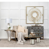 Reena II Large Gold Woven Metal Base Table Candle Holder from Mercana - Luna Furniture