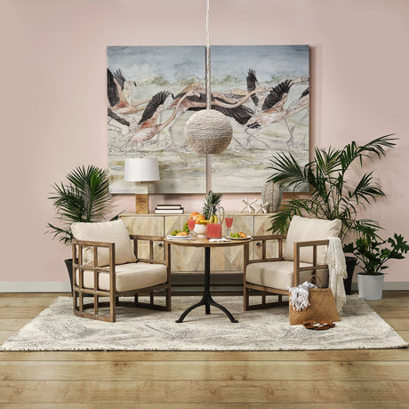 Flamingo II by Mercana Studio a Hand Embellished Textured Canvas from Mercana - Luna Furniture
