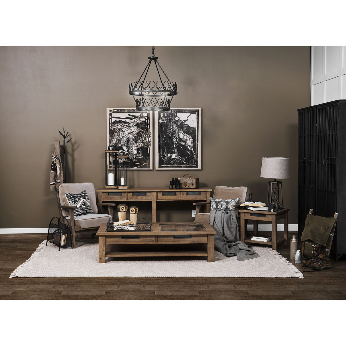Raen (28.5"H) Gray Metal Octagonal Base w/Beige Shade Table Lamp from Mercana - Luna Furniture