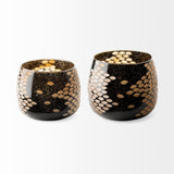 Mojave Small Black and Gold Detail Glass Vase from Mercana - Luna Furniture