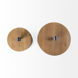 Cyril (Set of 2) Gray Metal W/ Brown Wood Lids Jars from Mercana - Luna Furniture