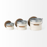 Alani (Set of 3) White Metal Storage Boxes from Mercana - Luna Furniture