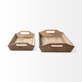 Tawny (Set of 2) Natural Wooden Trays from Mercana - Luna Furniture