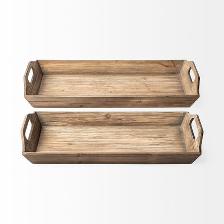 Tawny (Set of 2) Natural Wooden Trays from Mercana - Luna Furniture