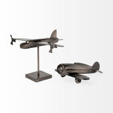 Maverick I 12L x 16W Gray Metal Bomber Plane from Mercana - Luna Furniture