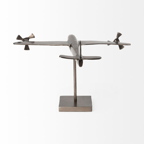 Maverick I 12L x 16W Gray Metal Bomber Plane from Mercana - Luna Furniture