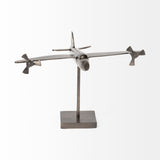Maverick I 12L x 16W Gray Metal Bomber Plane from Mercana - Luna Furniture