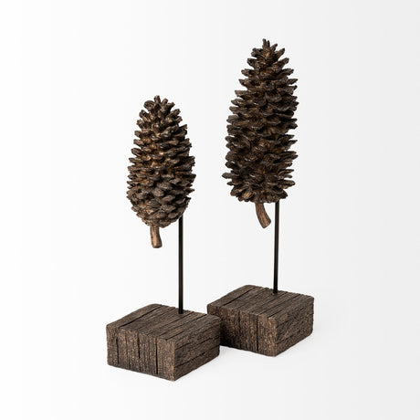 Pinterra (Small) 4L x 4W Brown Resin Pinecone Replica from Mercana - Luna Furniture
