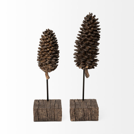 Pinterra (Small) 4L x 4W Brown Resin Pinecone Replica from Mercana - Luna Furniture