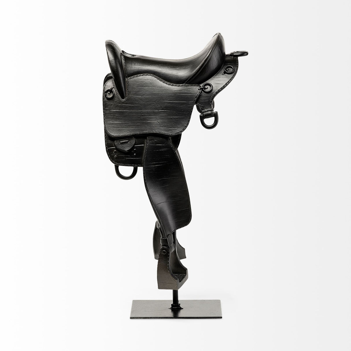 Colt III 8L x 9W Black Equestrian-Inspired English Horse Saddle from Mercana - Luna Furniture