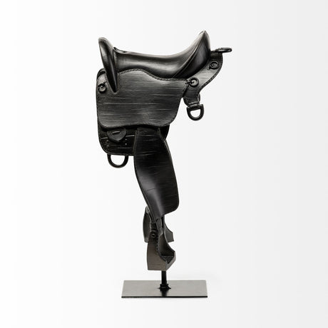 Colt III 8L x 9W Black Equestrian-Inspired English Horse Saddle from Mercana - Luna Furniture
