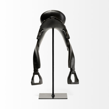 Colt III 8L x 9W Black Equestrian-Inspired English Horse Saddle from Mercana - Luna Furniture