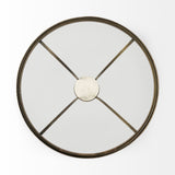 Jacinta II 21" Round Glass Top Metal and Marble Pedestal End/Side Table from Mercana - Luna Furniture