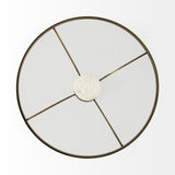 Jacinta 36" Round Glass Top Metal and Marble Pedestal Coffee Table from Mercana - Luna Furniture