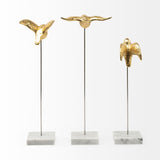 Aya Set of 3 11L x 4W Gold Metal Decorative Birds from Mercana - Luna Furniture