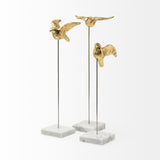 Aya Set of 3 11L x 4W Gold Metal Decorative Birds from Mercana - Luna Furniture