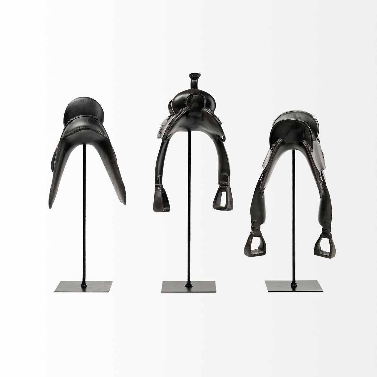 Colt III 8L x 9W Black Equestrian-Inspired English Horse Saddle from Mercana - Luna Furniture
