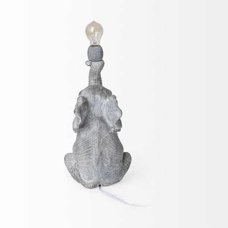 Tantor (15.9"H) Gray Resin Elephant Calf Table Lamp from Mercana - Luna Furniture