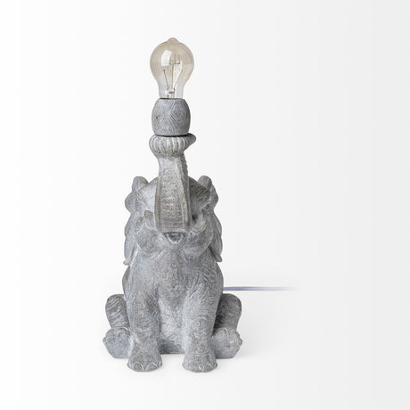 Tantor (15.9"H) Gray Resin Elephant Calf Table Lamp from Mercana - Luna Furniture