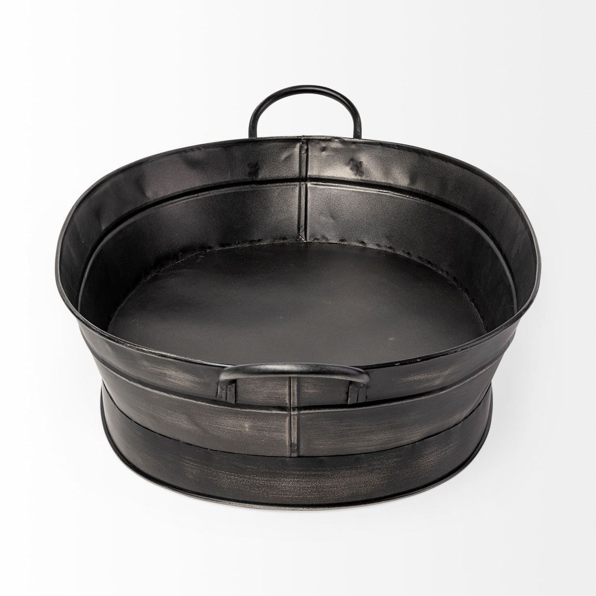 Reno 20L x 14W Black Metal Vintage Inspired Basket from Mercana - Luna Furniture