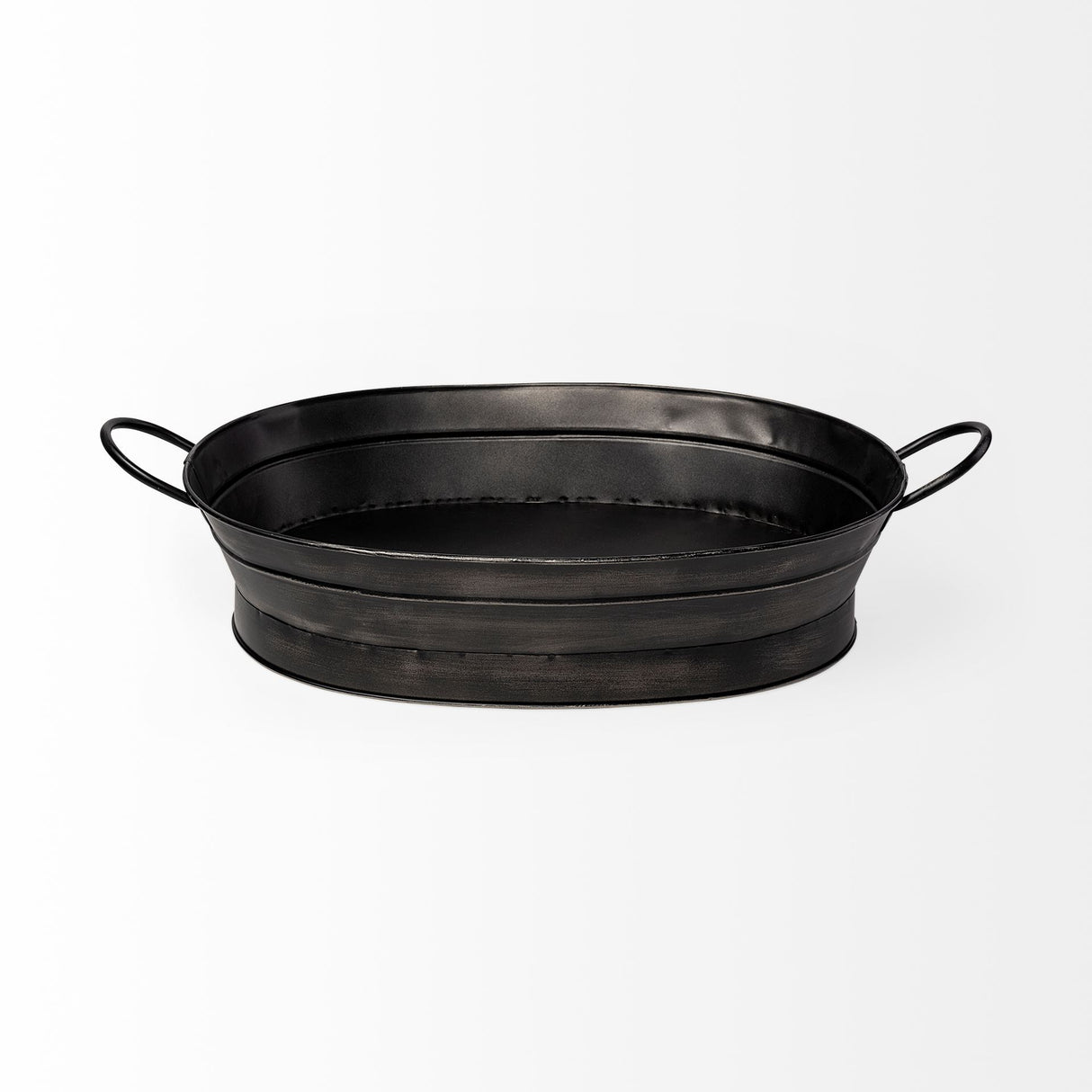 Reno 20L x 14W Black Metal Vintage Inspired Basket from Mercana - Luna Furniture