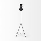 Eris III (58.3"H) Black/Brass Metal Cone Shade Floor Lamp from Mercana - Luna Furniture